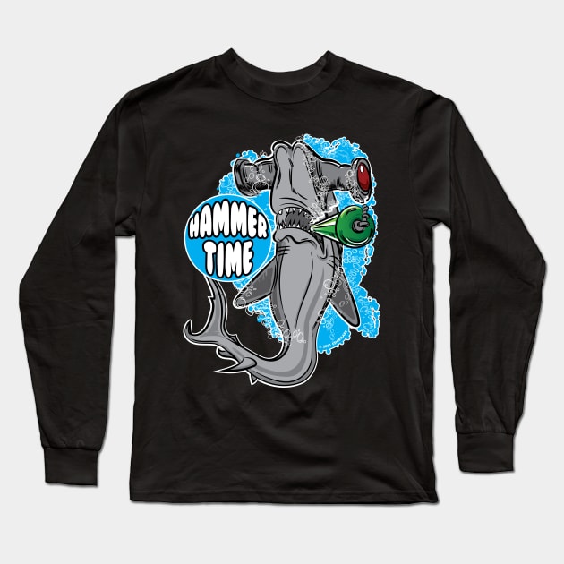 Hammer Time - Hammerhead Shark Long Sleeve T-Shirt by eShirtLabs